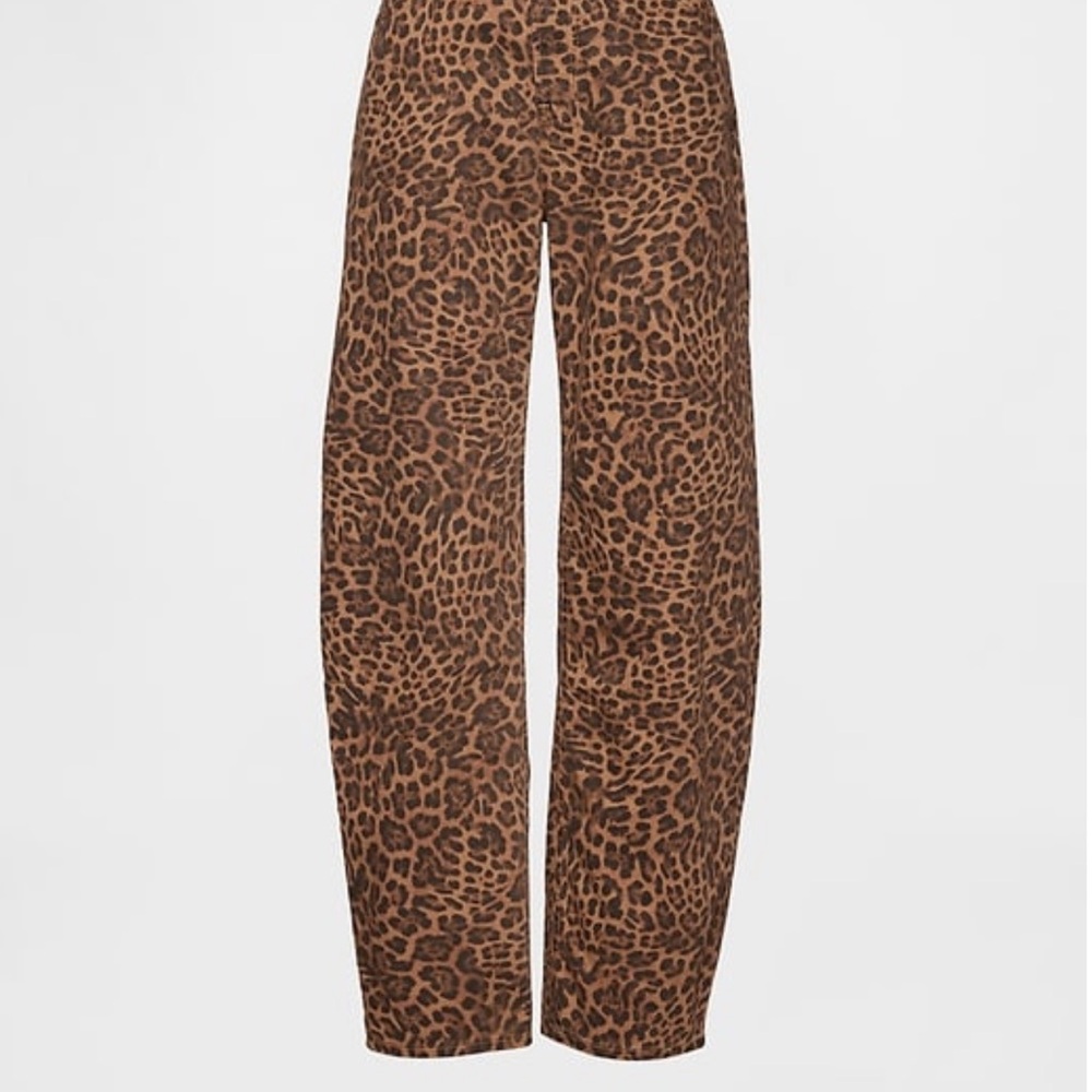 GAP Leopard Print Barrel Jeans Petite